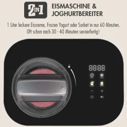 Eismaschine & Ice Shaver*GASTROBACK Mini Gelateria 2-in-1 Kompressor-Eismaschine 1 l