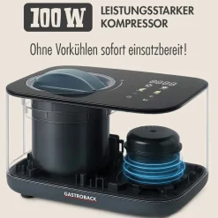 Eismaschine & Ice Shaver*GASTROBACK Mini Gelateria 2-in-1 Kompressor-Eismaschine 1 l