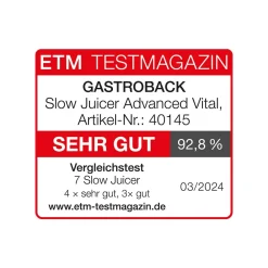Entsafter & Slow Juicer*GASTROBACK Slow Juicer Advanced Vital